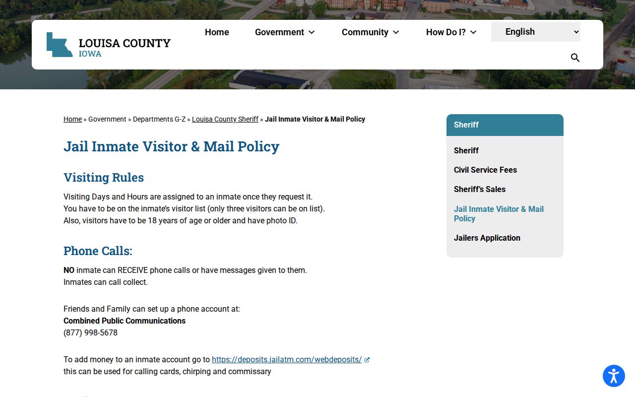 Louisa County arrest history and jail custody policy