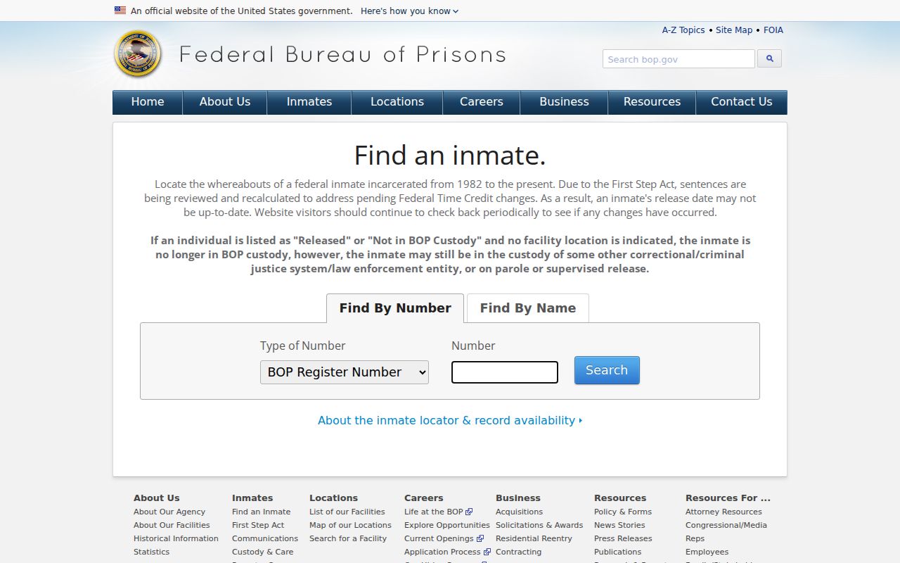 Columbus Junction criminal history federal inmate locator