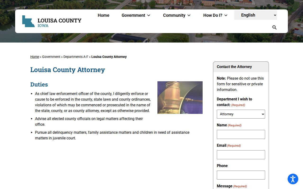 Louisa County criminal court case prosecutor office information