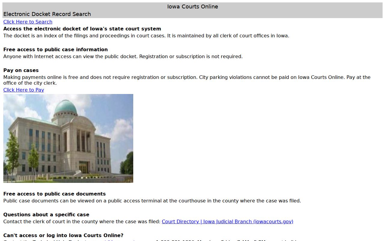 Louisa County criminal court case search on Iowa Courts Online