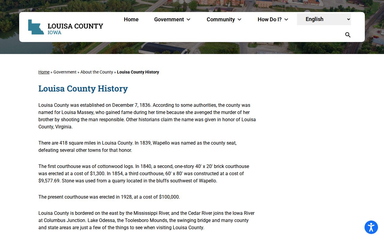 Louisa County criminal court record history and present courthouse