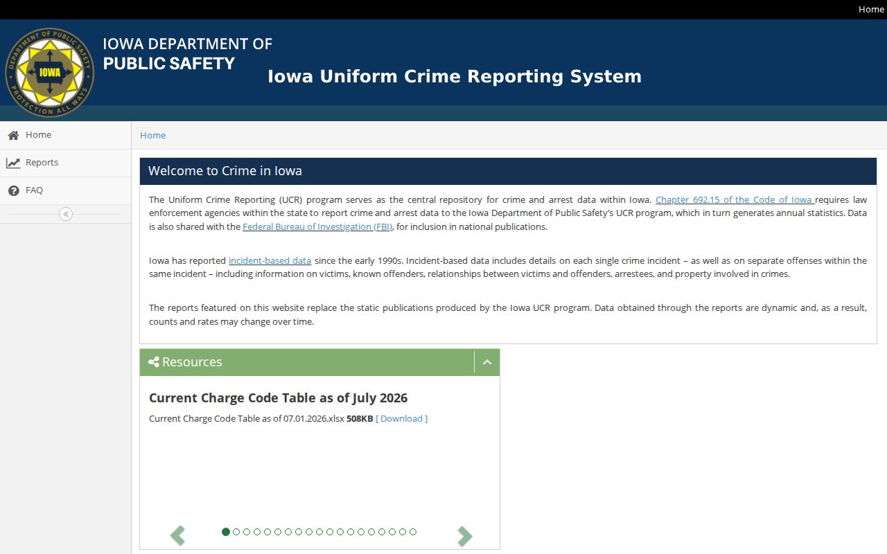 Wapello criminal history official Iowa crime data dashboard